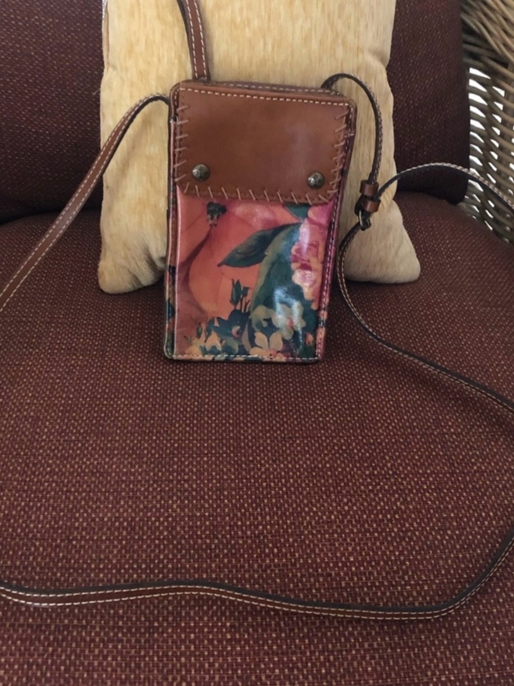 Patricia Nash Leather Marinella Floral Shoulder Wristlet Travel Crossbody‎ Bag